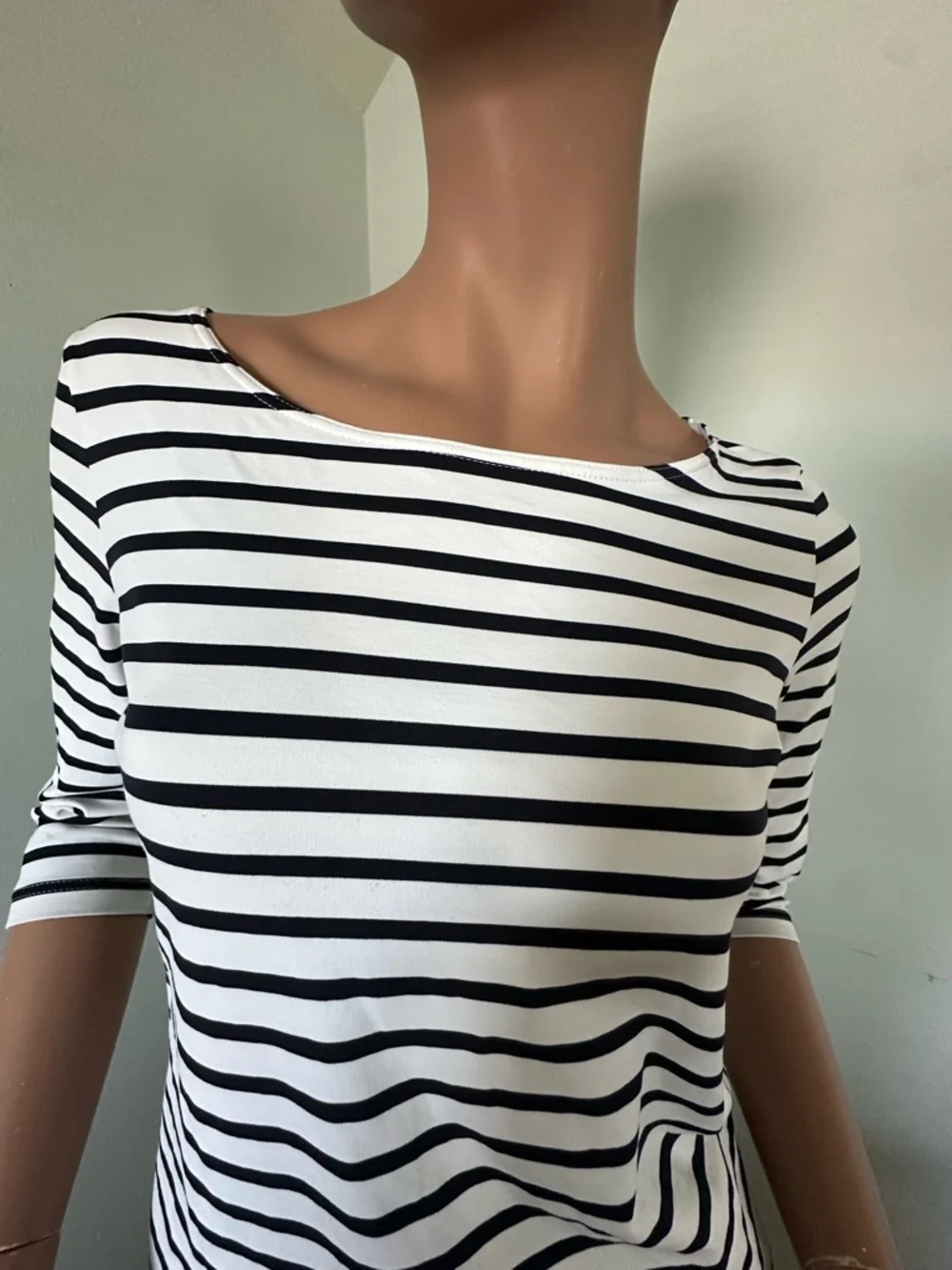 Saint James Garde-Cote III Black & White Striped 3/4 Sleeve Breton - Picture 2 of 13